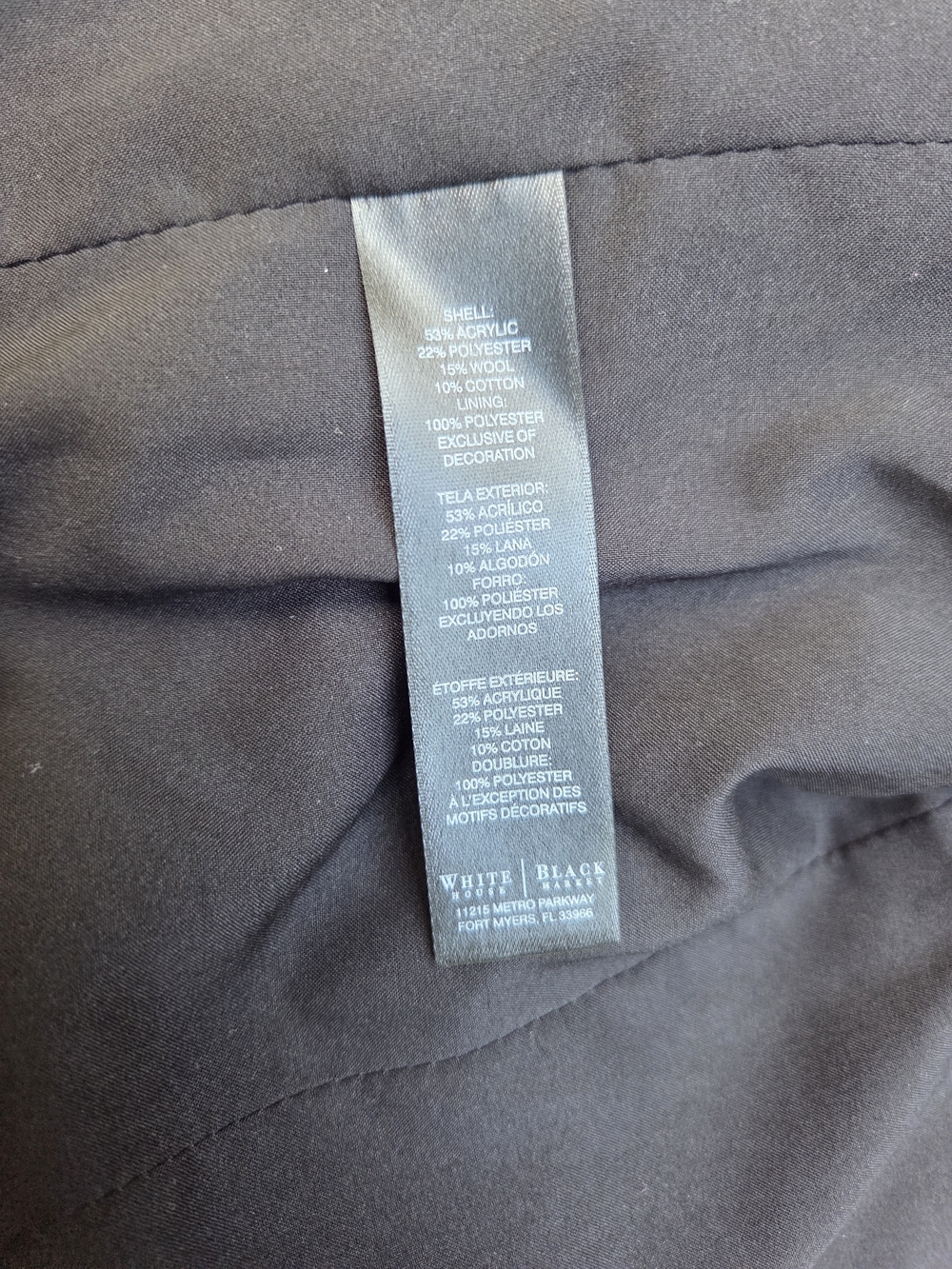 White House Black Market‎ Black Tweed Pearl Trim Jacket Size 6 - Picture 10 of 11